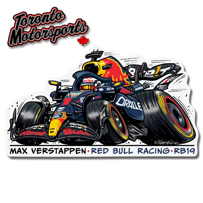Max Verstappen Red Bull RB19 CarTOON - Vinyl Decal #DECAL