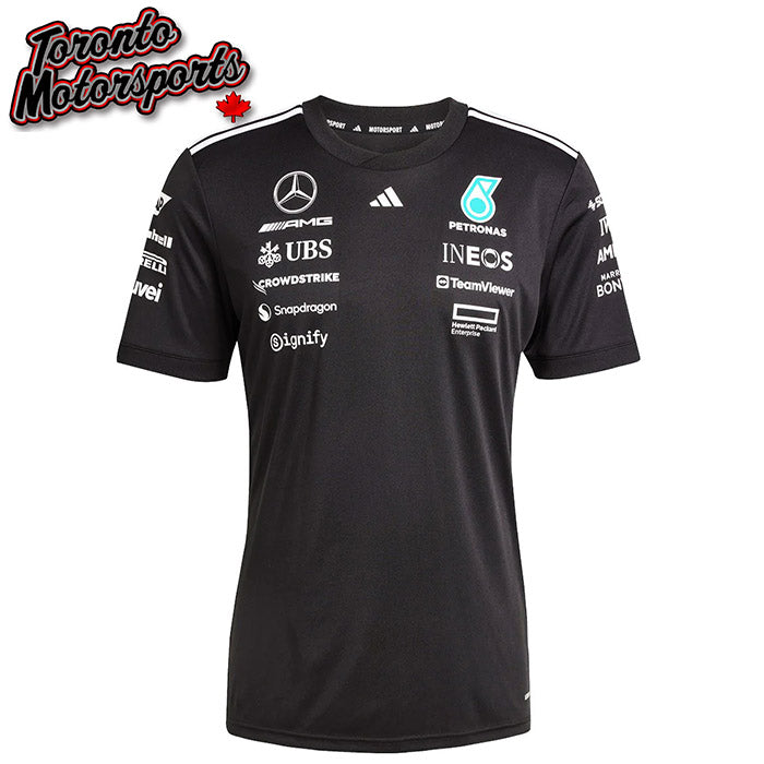 Mercedes AMG Petronas F1 2025 Team Driver Jersey Black - Adidas Mercedes AMG Petronas F1 2025 Team Driver Jersey Black - Adidas