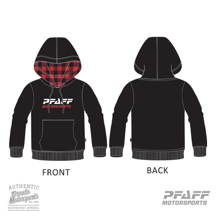 Pfaff Motorsports Logo Classic Plaid Hoodie Black - IMSA | Toronto