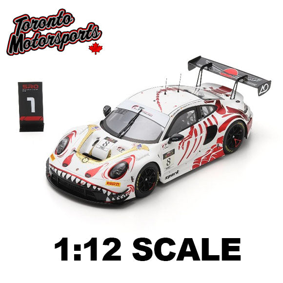 2026 Porsche 911 GT3-R #8 AO Racing 'Bushi Rex' - WINNER Suzuka 1000km Livery *W/ PIT BOARD* - 1:12 Scale by Spark #12SP014