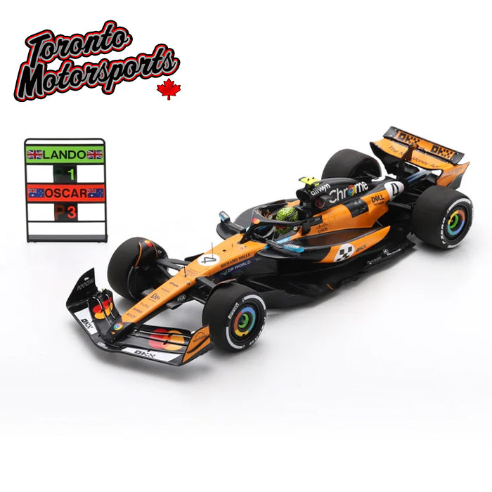2025 McLaren MCL39 F1 #4 Lando Norris – WINNER Monaco GP *W/ PIT BOARD* 1:18 Scale by Spark #SPA1801011 (18S1011)