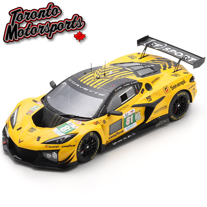 2025 Corvette Z06 LMGT3.R TF SPORT #81 Van Rompuy/Andrade/Eastwood – 24HR Le Mans 1:18 Scale by Spark #SPA1801078 (18S1078)