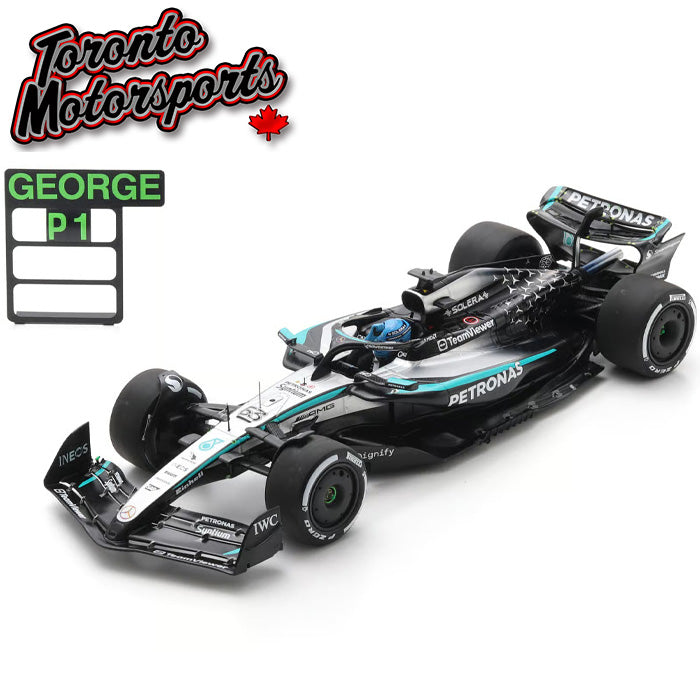 2025 Mercedes-AMG Petronas W16 F1 #63 George Russell – WINNER Canadian GP *W/ PIT BOARD* 1:18 Scale by Spark #SPA1801013 (18S1013)