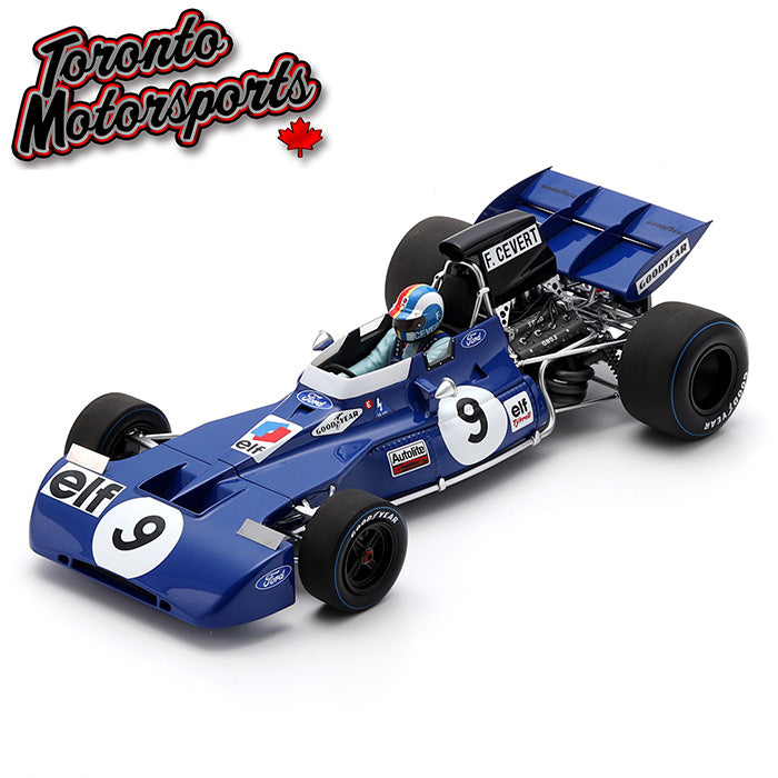 .1971 Tyrrell 002 #9  Francois Cevert – WINNER US GP 1:18 Scale by Spark #SPA180358 (18S358)