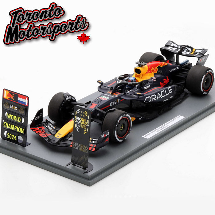 2024 Oracle Red Bull Racing RB20 #1 Max Verstappen – “2024 Formula One World Champion” (W/ PIT BOARD) 1:18 Scale by Spark #SPA180666 (18S666)