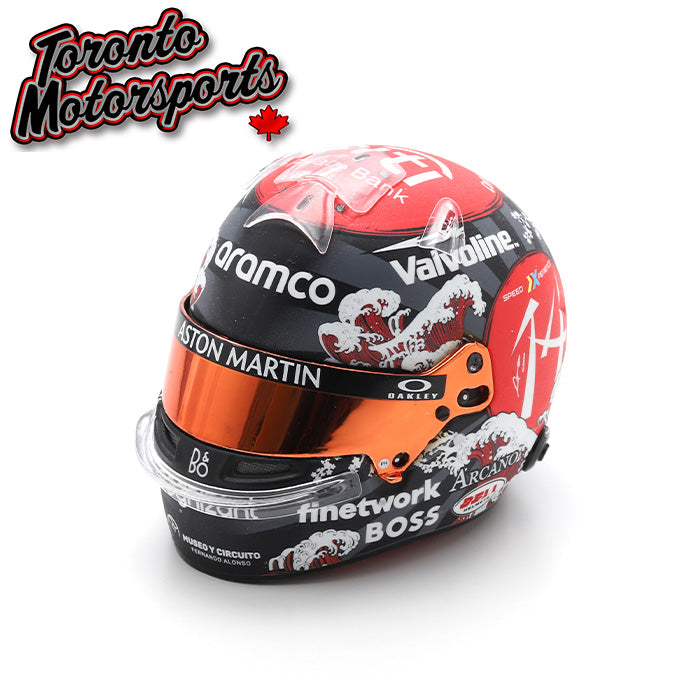 .2024 Fernando Alonso Aston Martin - Japanese GP - F1 Replica Helmet - 1:5 Scale by Spark #5HF178