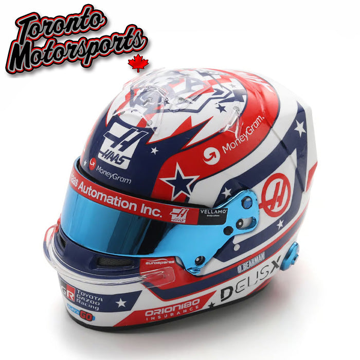 2025 Ollie Bearman - MoneyGram Haas F1 Team - US GP - F1 Replica Helmet - 1:5 Scale by Spark #5HF229