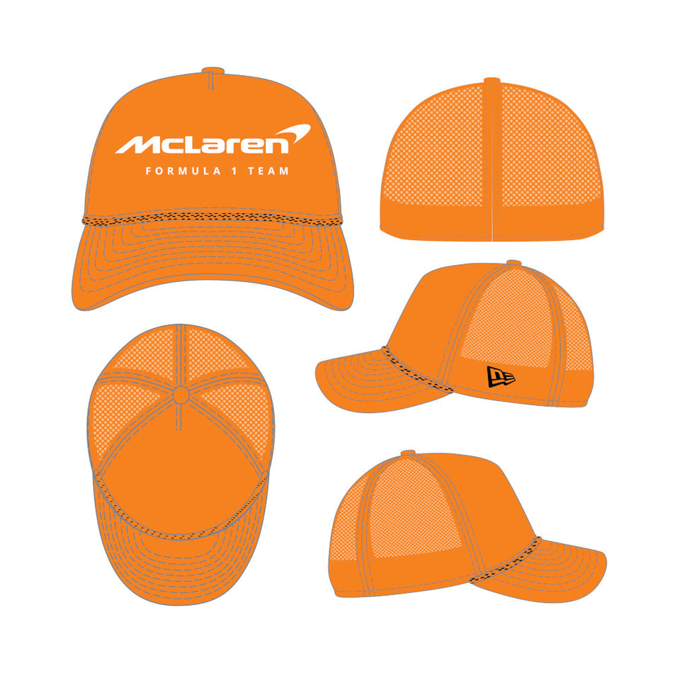 .McLaren F1 Perforated Rope - New Era 39THIRTY Stretch Fit Team Cap - Officially Licensed #MCL-60721262