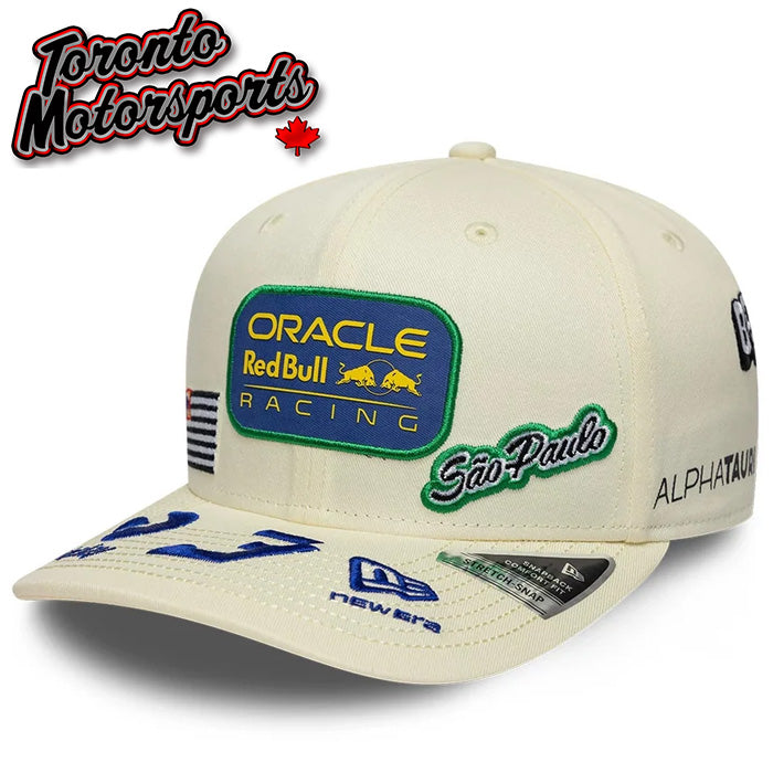 2026 Red Bull Racing F1 Max Verstappen #3 - Brazil GP Special Edition Team Hat New Era 9Seventy - Cream - Officially Licensed #60955759
