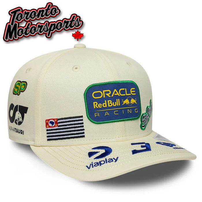 2026 Red Bull Racing F1 Max Verstappen #3 - Brazil GP Special Edition Team Hat New Era 9Seventy - Cream - Officially Licensed #60955759