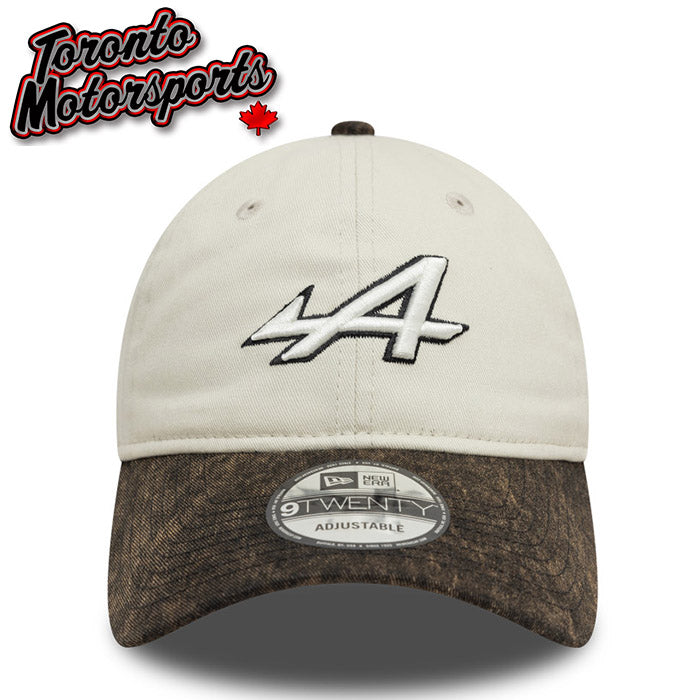 .2025 Alpine F1 Acid Wash Beige/Black – New Era 9TWENTY Team Cap – Officially Licensed #ALP-60595528