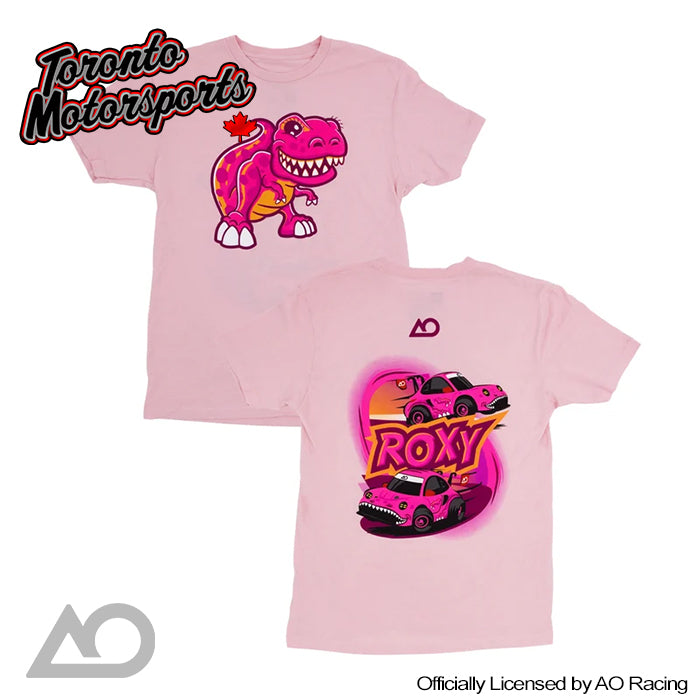 AO Racing Official YOUTH Roxy Cartoon Tee - Pink #AO-T20263YOUTH