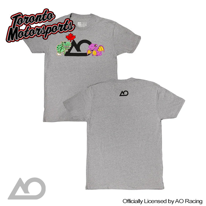 AO Racing Official Adult Dual Character Tee - Heather Grey #AO-T20264