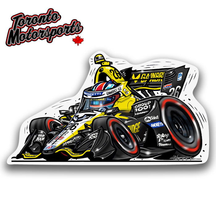 Colton Herta Andretti Global IndyCar CarTOON - Vinyl Decal  #DECAL-CH24 (169)