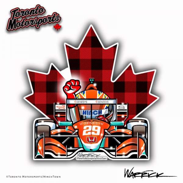 James Hinchcliffe 'GO HINCH 2021' - CarTOON  -  Die Cut Vinyl Sticker #DECAL-GOHINCH2021