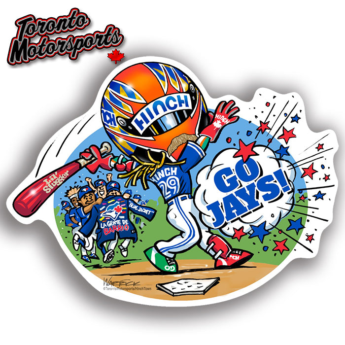 James Hinchcliffe (HinchTOON) "Go Jays" SPECIAL EDITION -  Die Cut Vinyl Sticker #DECAL-GOJAYS (127)