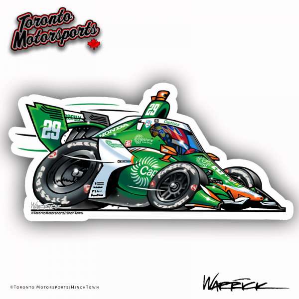 James Hinchcliffe "Green Machine" - CarTOON  -  Die Cut Vinyl Sticker #DECAL-JHGREENMACHINE