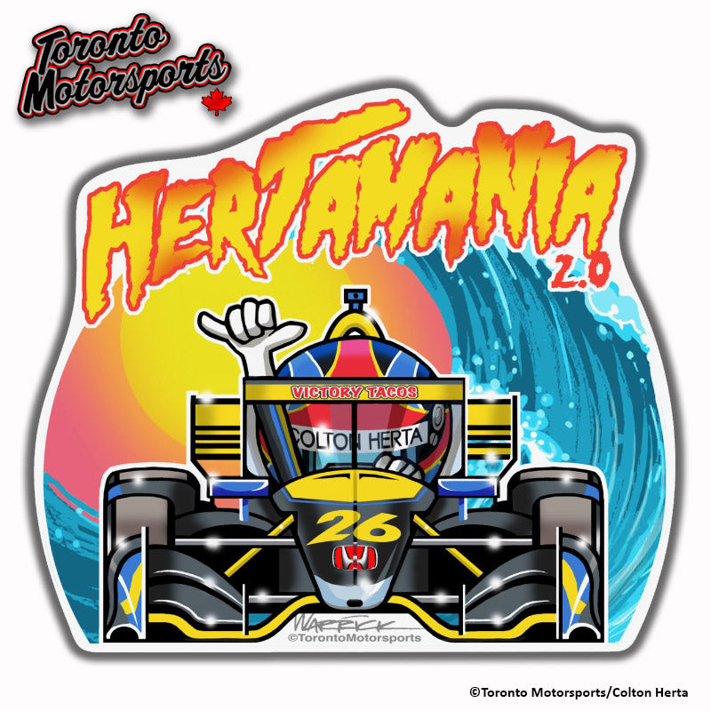 Colton Herta 2021 'Surf's Up' - IndyTOON Die Cut Vinyl Sticker #DECAL-HERTASURFSUP2021 (156)