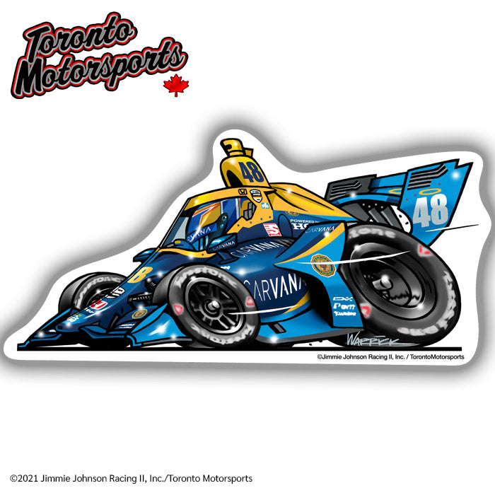 Jimmie Johnson "Caravana 48" - CarTOON  -  Die Cut Vinyl Sticker #DECAL-JJCARVANA48 (152)