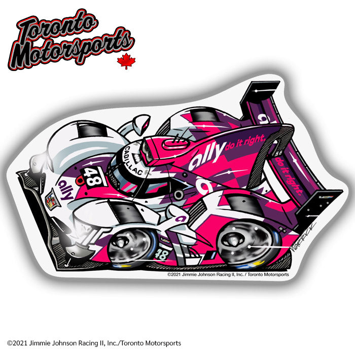 Jimmie Johnson "IMSA 48" - CarTOON  -  Die Cut Vinyl Sticker #DECAL-JJIMSA48 (161)