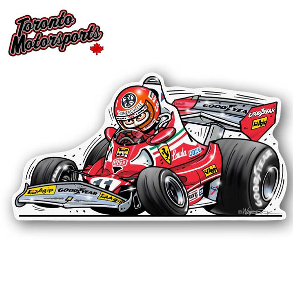 Niki Lauda Ferrari F1 CarTOON - Vinyl Decal #DECAL-LAUDA (5) – Toronto ...
