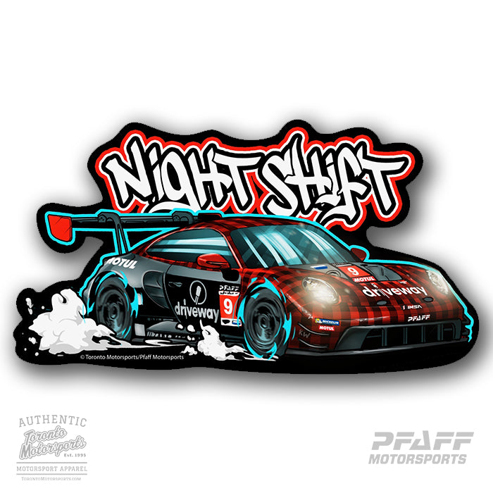 Pfaff Motorsports 'Night Shift' - Vinyl Decal  #DECAL-NIGHTSHIFT (182)