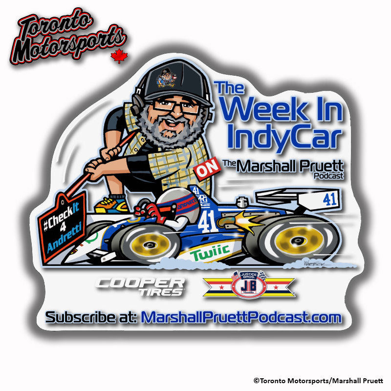 Marshall Pruett - The Week In IndyCar "Check-It" IndyTOON Die Cut Vinyl Sticker #DECAL-TWIICCHECKIT