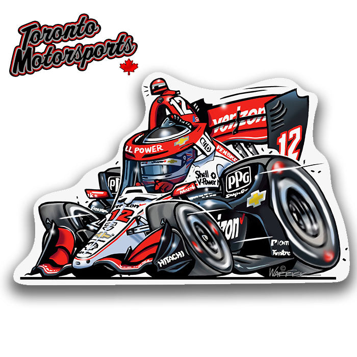 Will Power Team Penske IndyCar CarTOON - Vinyl Decal  #DECAL-WP24 (172)