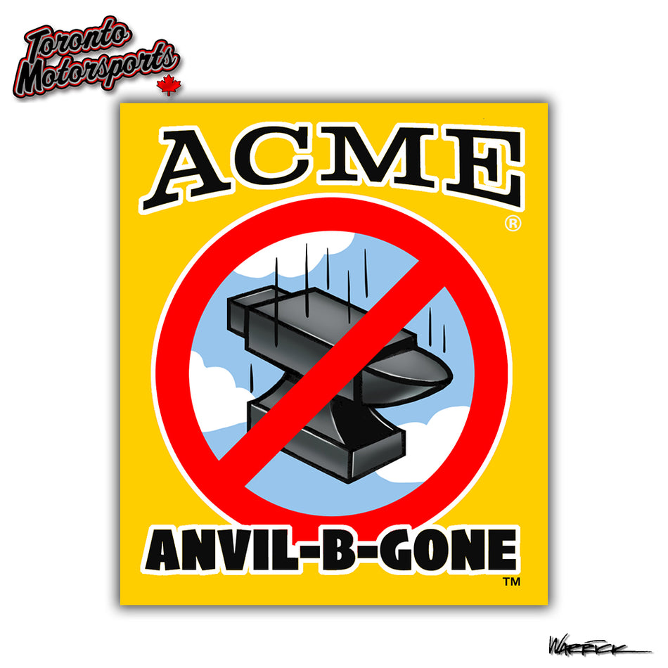 ACME 'Anvil-B-Gone' (Racing for Cancer Charity) - Die Cut Vinyl Sticker #DECAL-ANVILBGONE (110)
