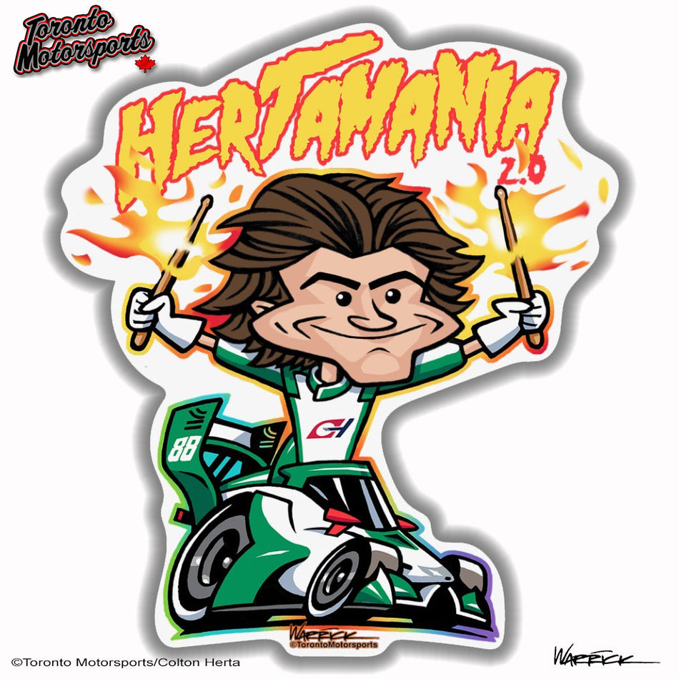 Colton Herta 'Hertamania CarTOON' - IndyTOON Die Cut Vinyl Sticker #DECAL-CHCARTOON
