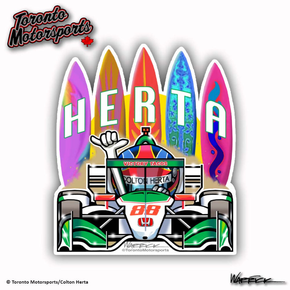 Colton Herta 'Hang Loose' - IndyTOON Die Cut Vinyl Sticker #DECAL-HERTAHANGLOOSE