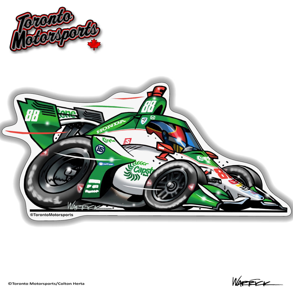 Colton Herta 'On Track' - IndyTOON Die Cut Vinyl Sticker #DECAL-HERTAOT