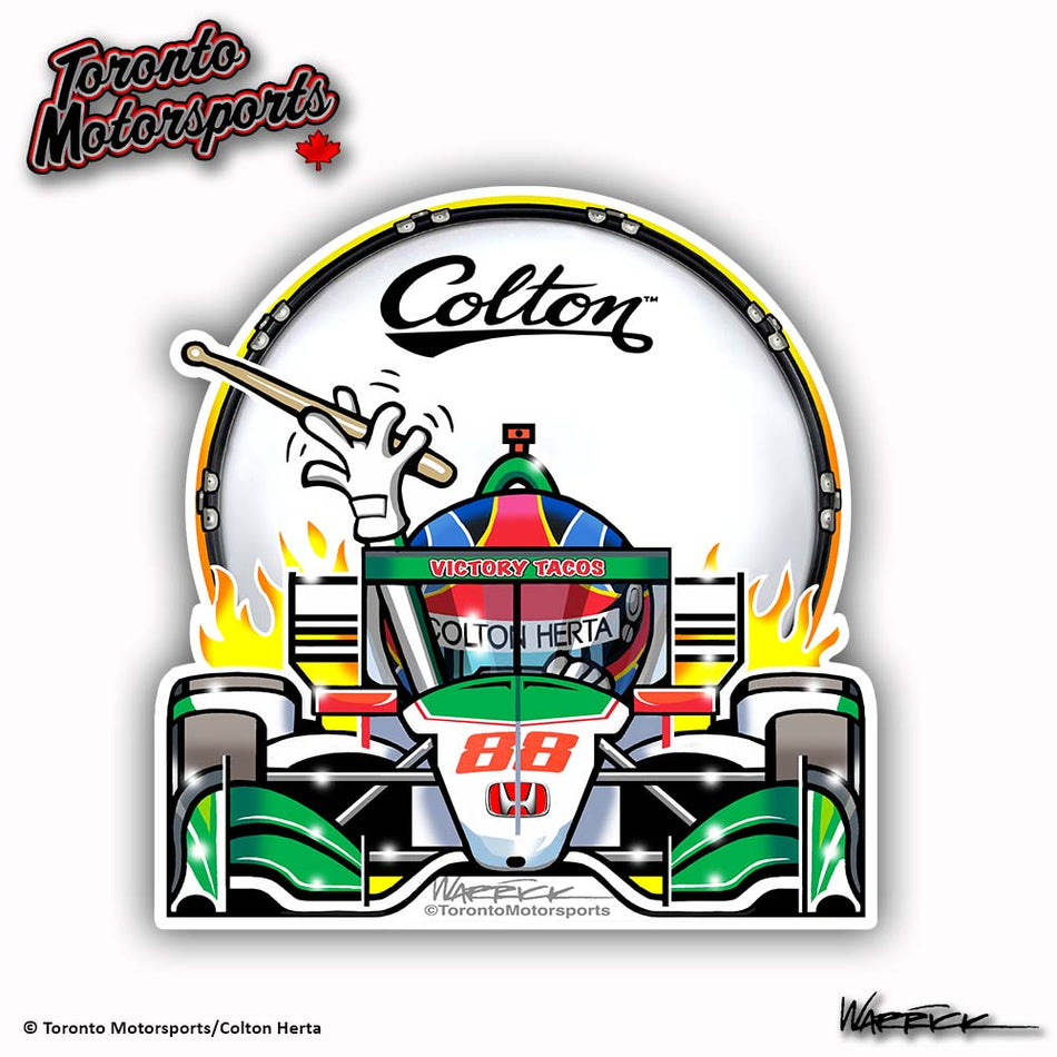 Colton Herta 'Stix' - IndyTOON Die Cut Vinyl Sticker #DECAL-HERTASTIX