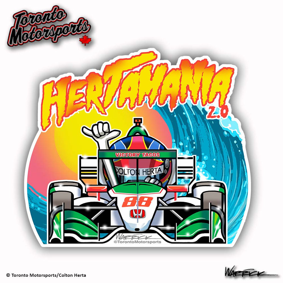 Colton Herta 'Surf's Up' - IndyTOON Die Cut Vinyl Sticker #DECAL-HERTASURFSUP