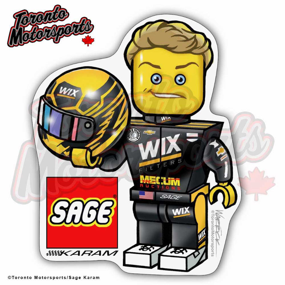 Sage Karam "Lego Man" - IndyTOON Die Cut Vinyl Sticker #DECAL-SKLEGO (107)