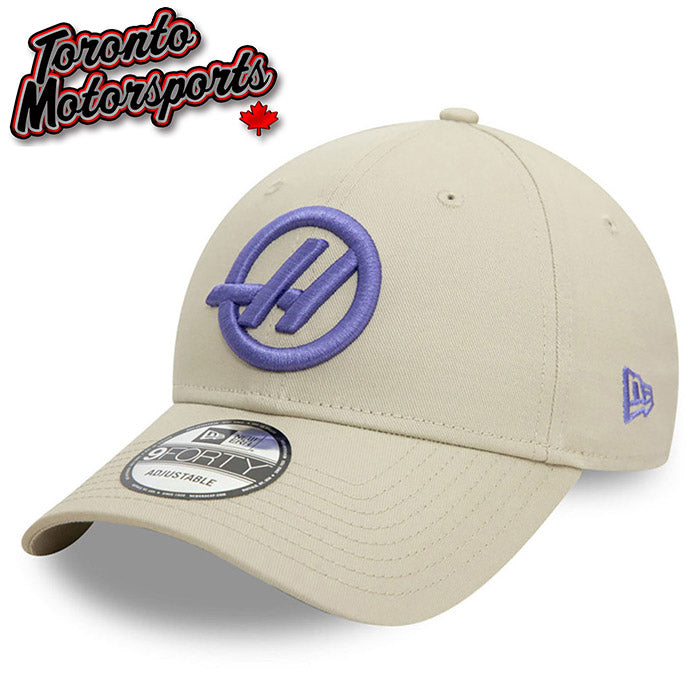 .2025 Haas F1 Stone/Indigo - New Era 9FORTY Team Cap - Officially Licensed #HAAS-60596915