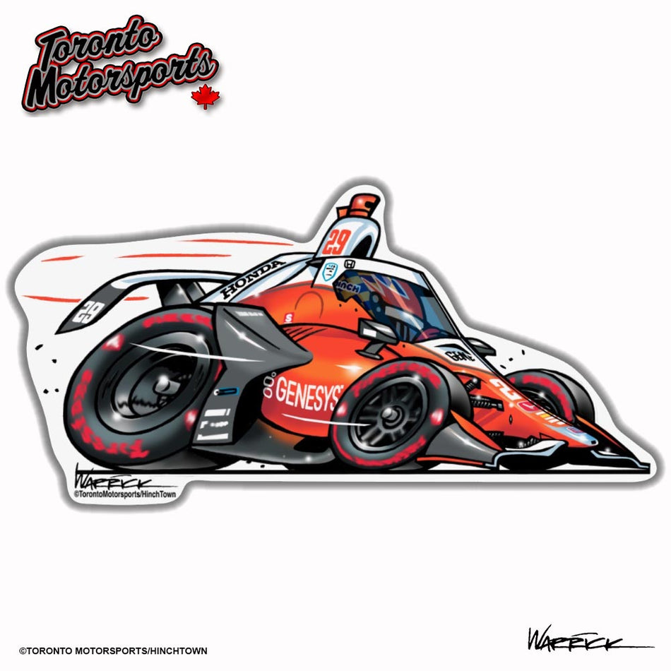 James Hinchcliffe 'Orange Whip' - CarTOON  -  Die Cut Vinyl Sticker #HINCH-ORANGEWHIP