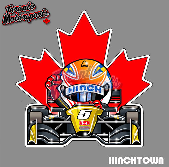 James Hinchcliffe  "HINCH" Maple Leaf -  Die Cut Vinyl Sticker #HINCHSTICKERML