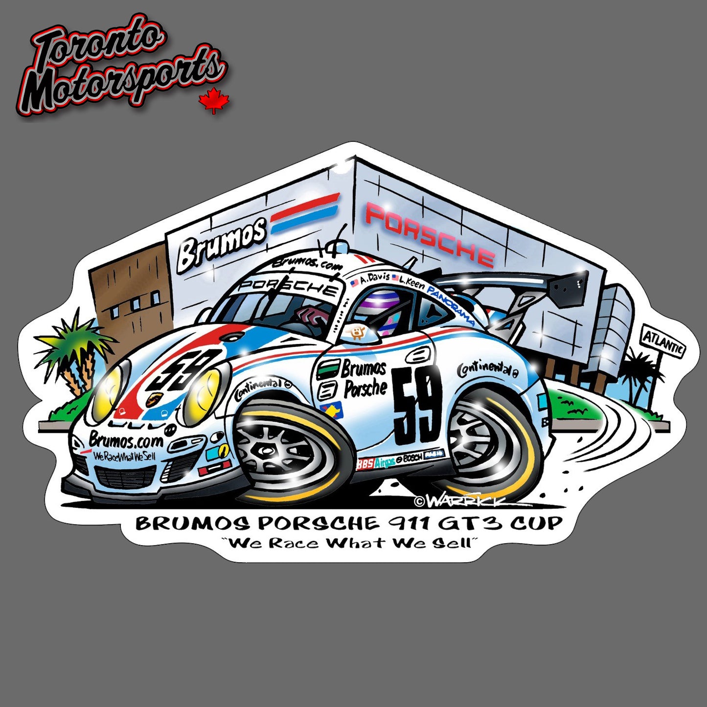 Brumos Porsche 911 GT3 Cup - IMSATOON Die Cut Vinyl Sticker #IMSATOON ...