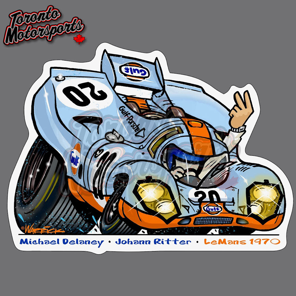 Delaney Ritter 1970 Porsche 917K #20 Delaney/Ritter - IMSATOON Die Cut Vinyl Sticker ...