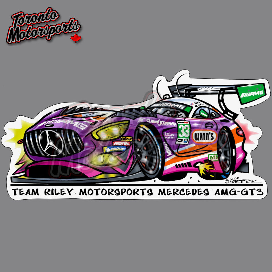 Team Riley Motorsports - Mercedes AMG-GT3  - IMSATOON Die Cut Vinyl Sticker #IMSATOON-RILEY (166)