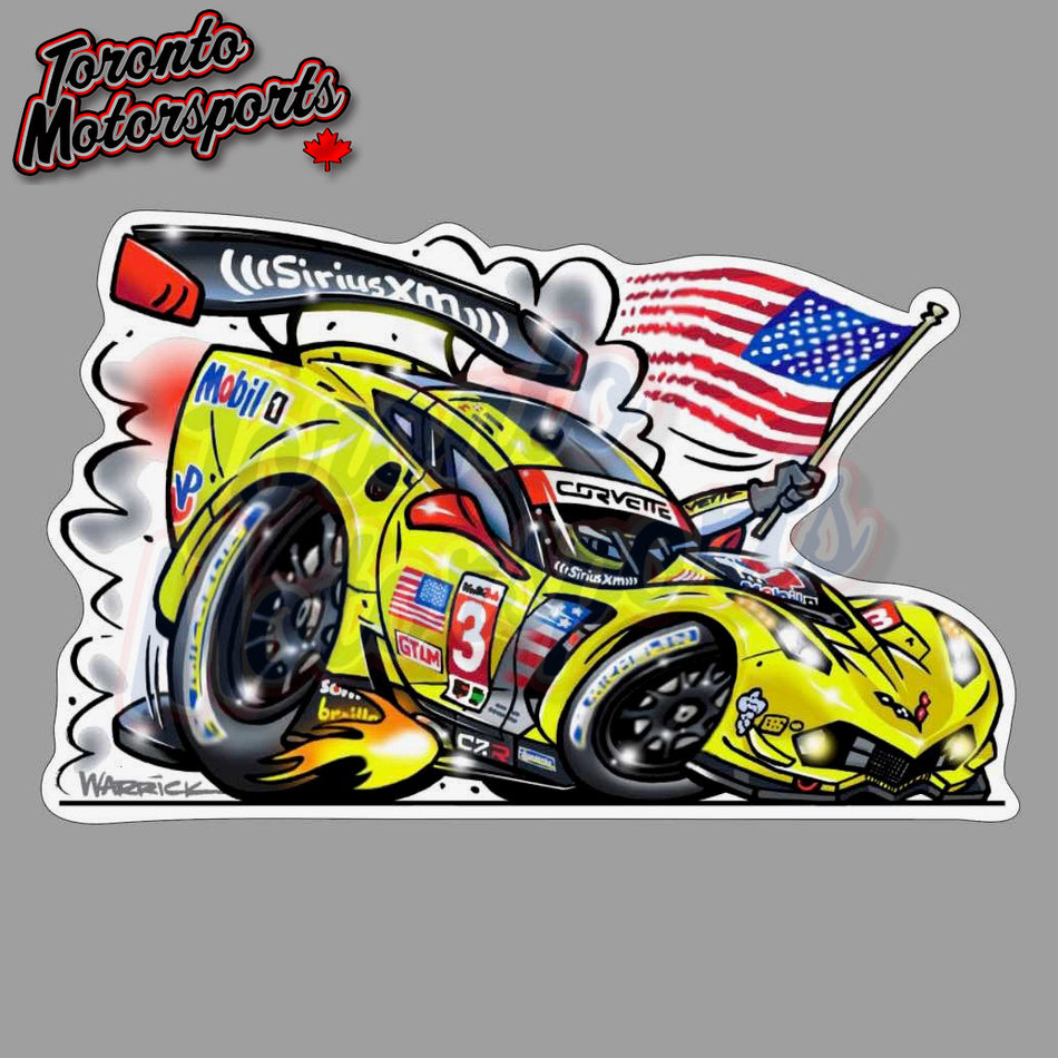 Team Corvette C7-R "American Dream"  - IMSATOON Die Cut Vinyl Sticker #IMSATOON-VETTE (35)
