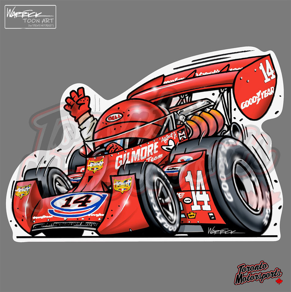 A.J. Foyt "1977 500 WINNER" - IndyTOON Die Cut Vinyl Sticker #INDYTOON-AJ77 (87)