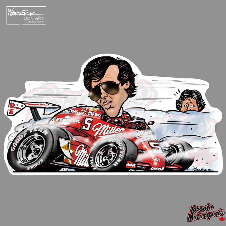 Danny Sullivan Spin & Win "1985 500 WINNER" - IndyTOON Die Cut Vinyl Sticker #INDYTOON-DS85 (89)