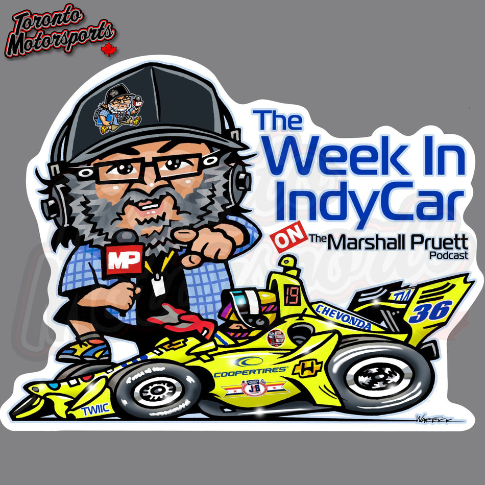 Marshall Pruett "The Week In IndyCar 2019" IndyTOON Die Cut Vinyl Sticker #INDYTOONMPTWII2019