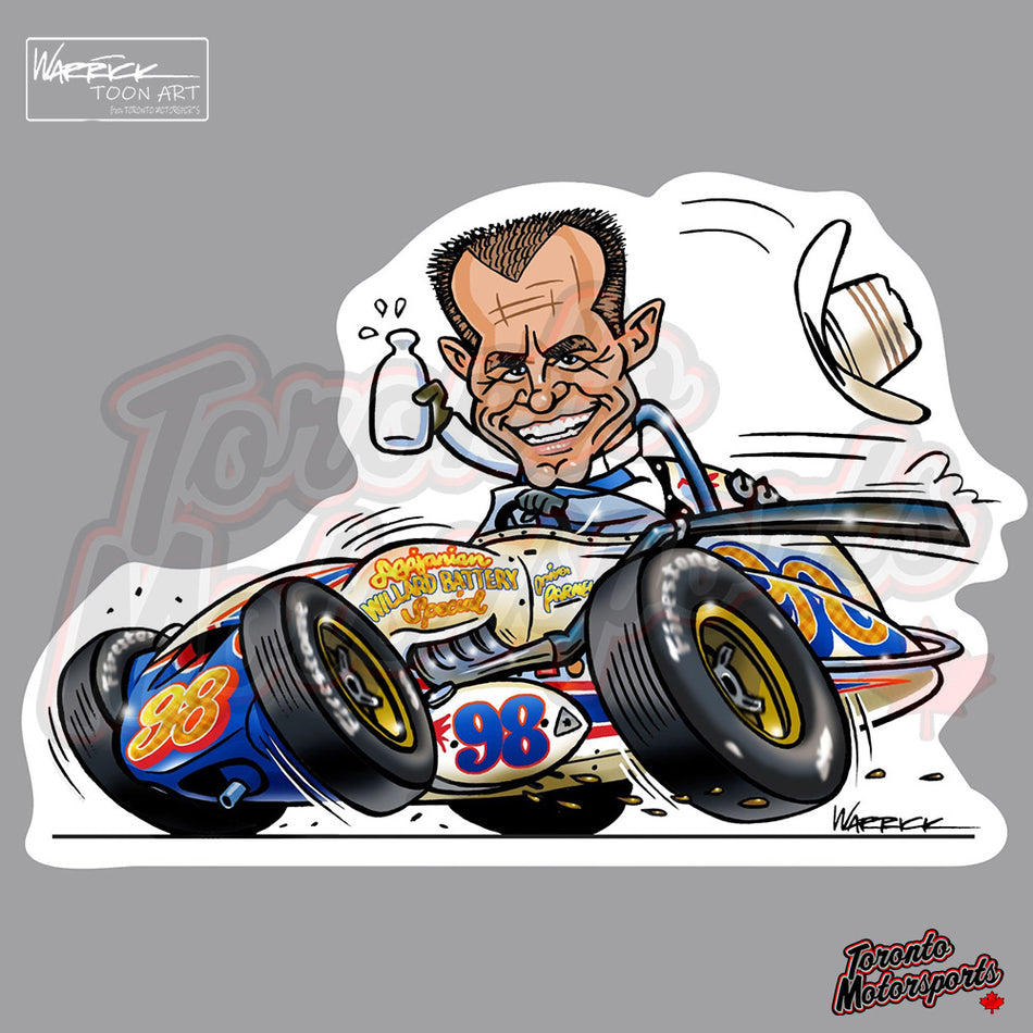Parnelli Jones "1963 500 WINNER" - IndyTOON Die Cut Vinyl Sticker #INDYTOON-PJ63 (97)