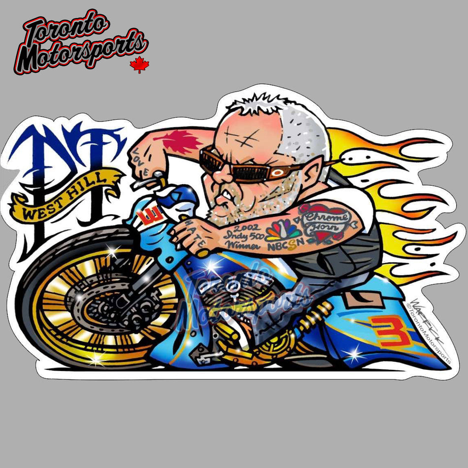 Paul Tracy "The Thrill" - IndyTOON Die Cut Vinyl Sticker #INDYTOONPT (119)