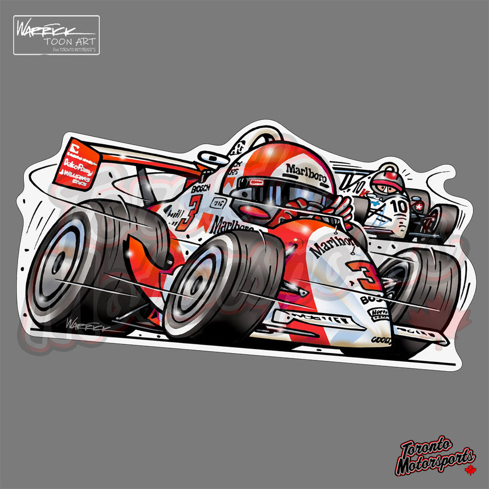 Rick Mears "1991 500 WINNER" - IndyTOON Die Cut Vinyl Sticker #INDYTOON-RM91 (81)