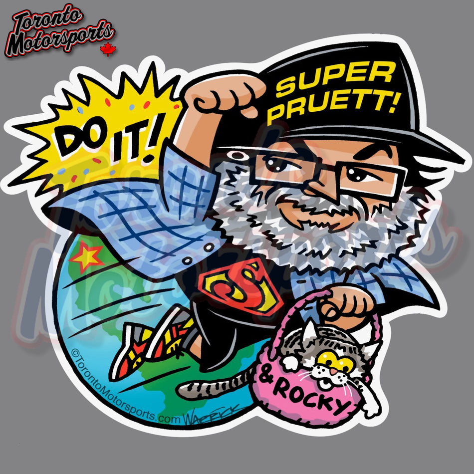 Marshall Pruett - Super Pruett - IndyTOON Die Cut Vinyl Sticker #INDYTOONSUPERMP
