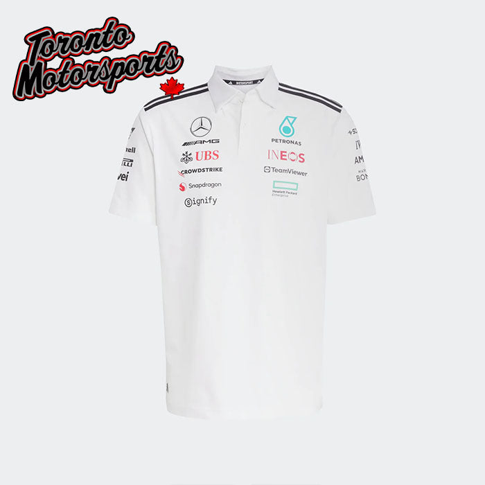 .Mercedes Petronas F1 2025 Team Polo Shirt - White #JW0586